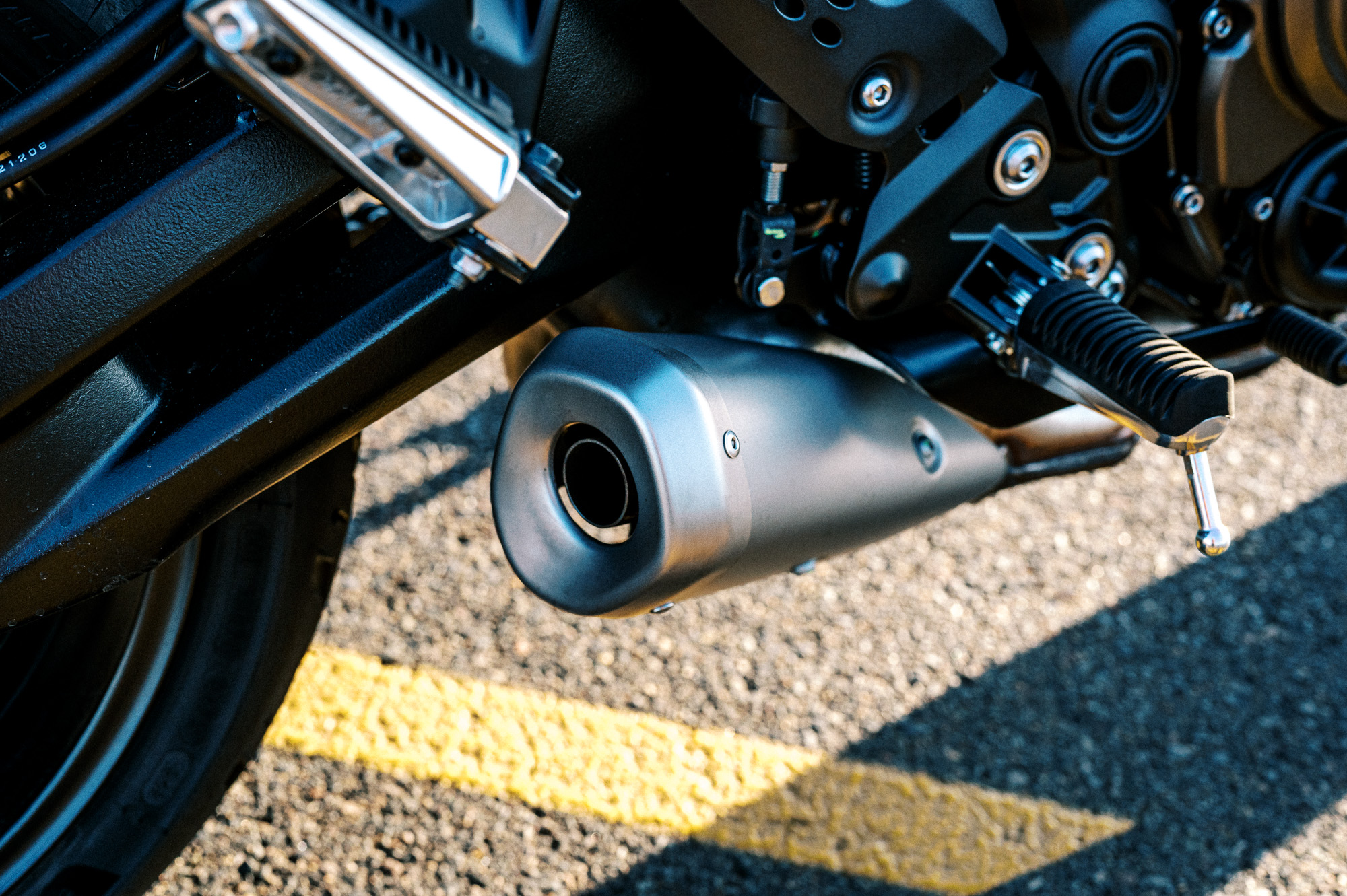 a detail shot of the 2023 Yamaha Tracer 7 Motorcycle