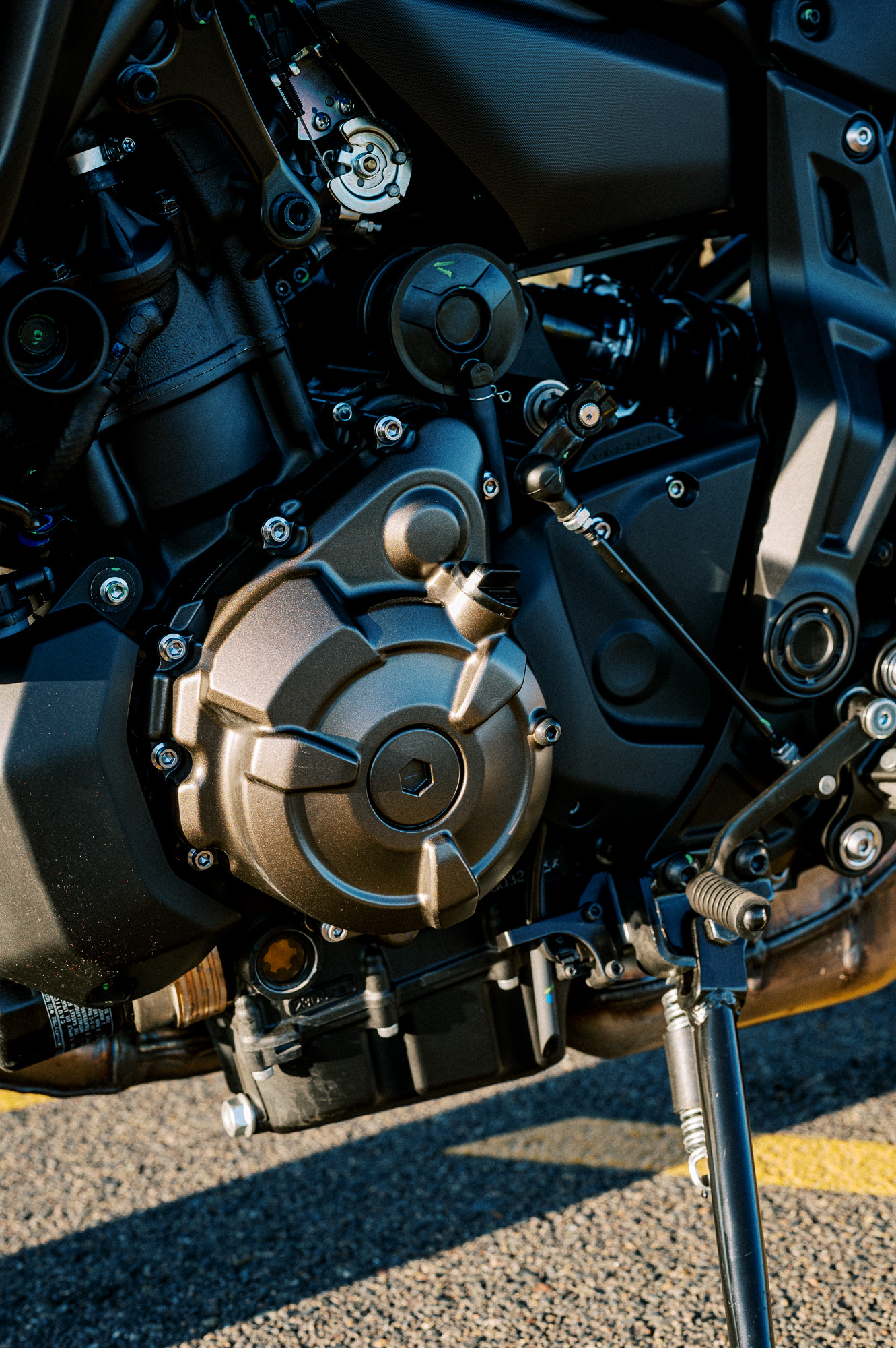 a detail shot of the 2023 Yamaha Tracer 7 Motorcycle