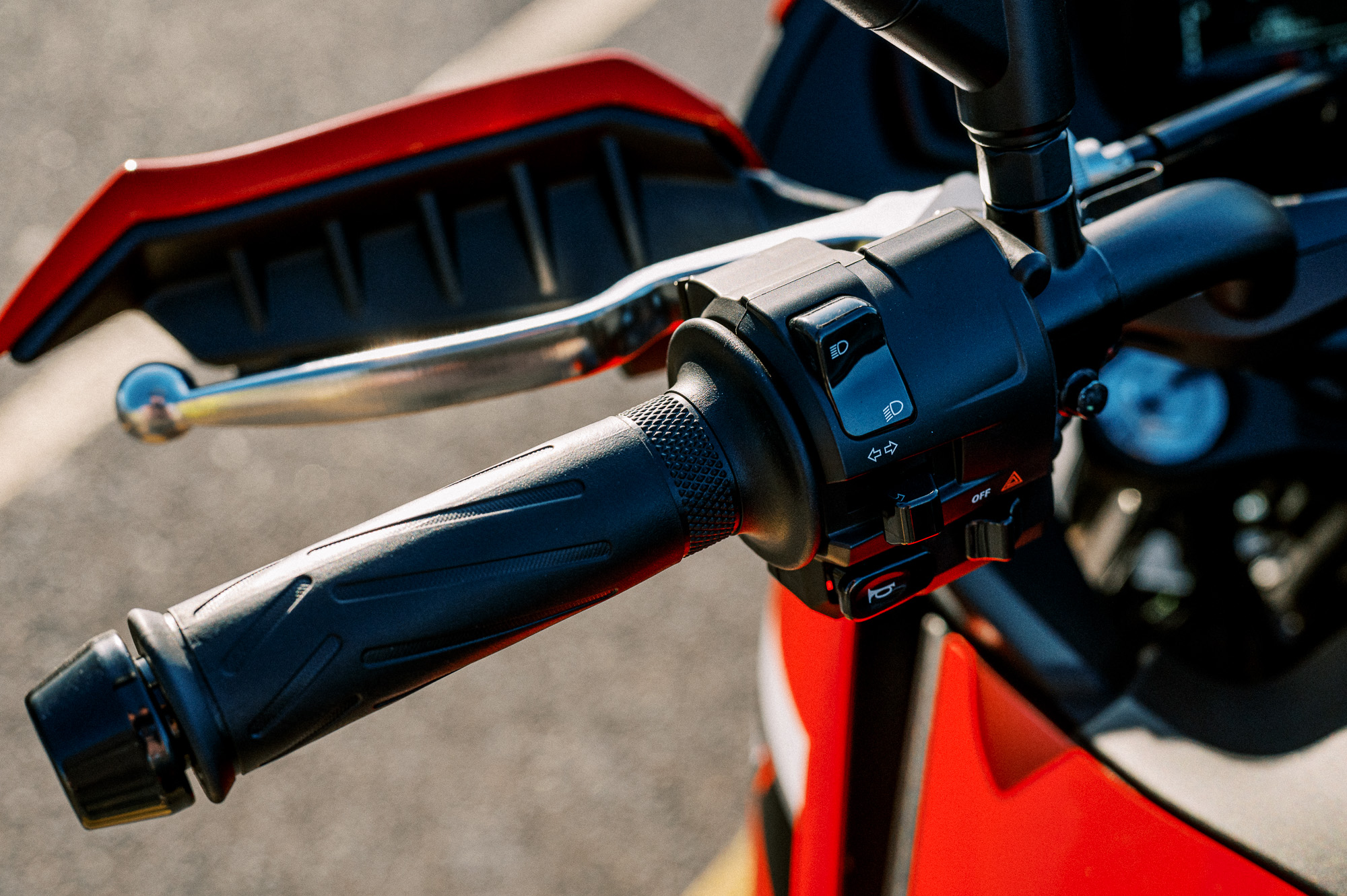 a detail shot of the 2023 Yamaha Tracer 7 Motorcycle
