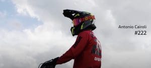 A motocross rider with helmet on named Alessandro Lupino.