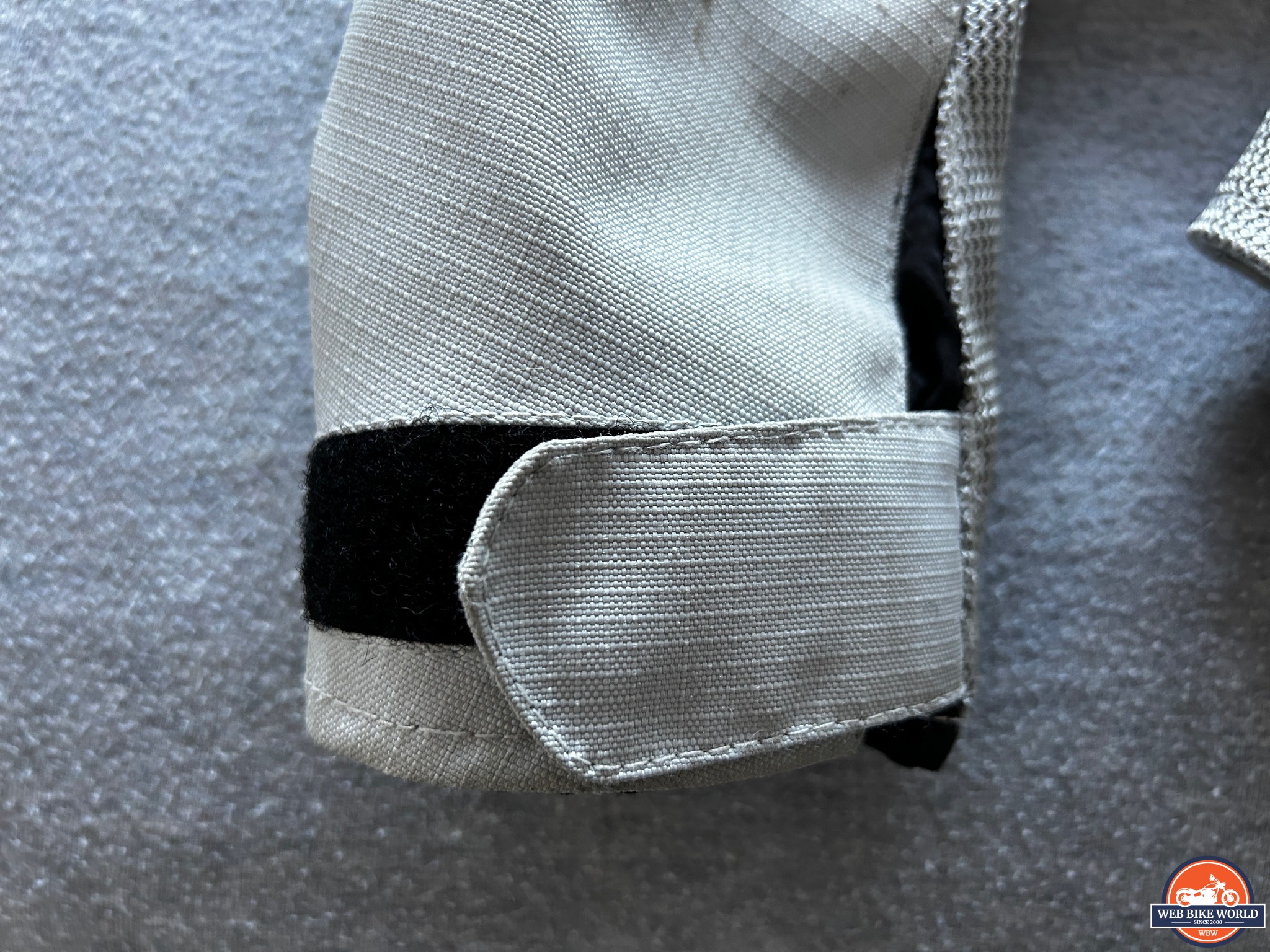 Closeup of the velcro cuffs on Furygan Odessa Jacket