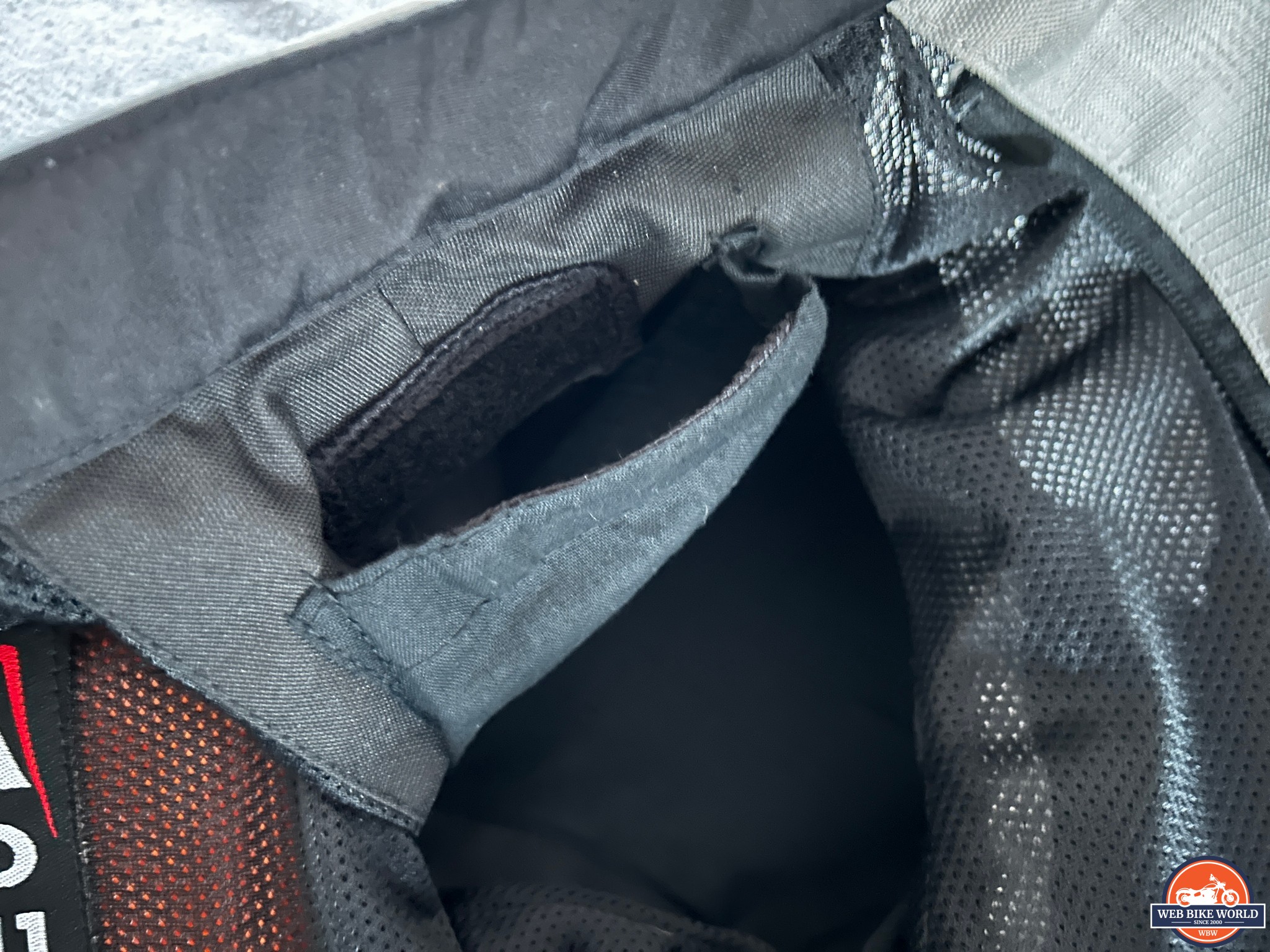 Closeup of the shoulder armor pocket