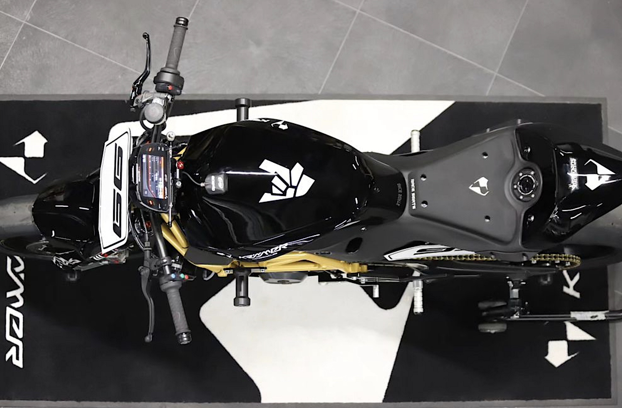 A view of the Krämer Super Hooligan Concept motorcycle.