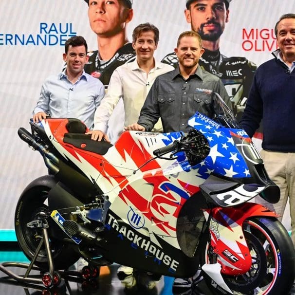 A view of the new Trackhouse Racing motorcycle team for MotoGP efforts in 2024.