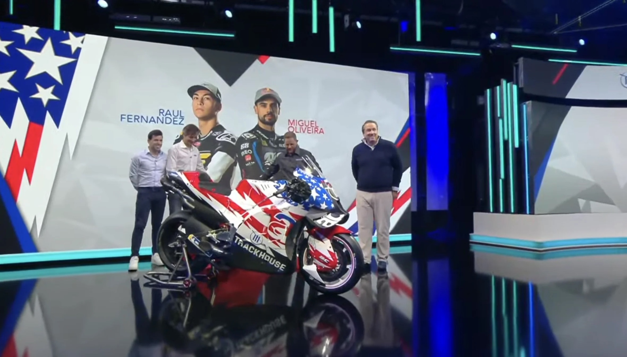 A view of the new Trackhouse Racing motorcycle team for MotoGP efforts in 2024.