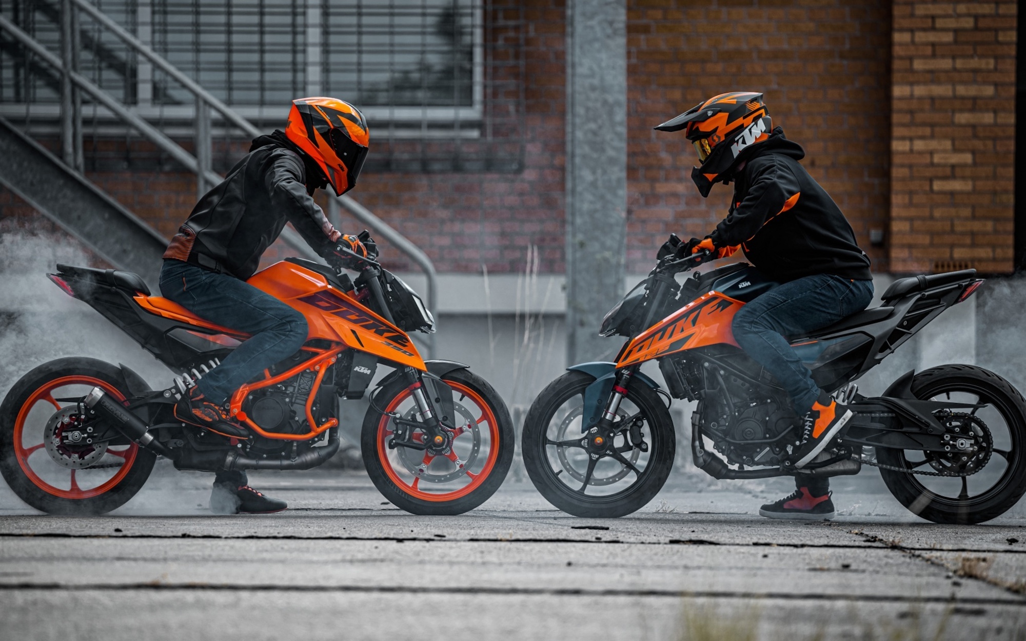 A view of KTM's new Duke range.