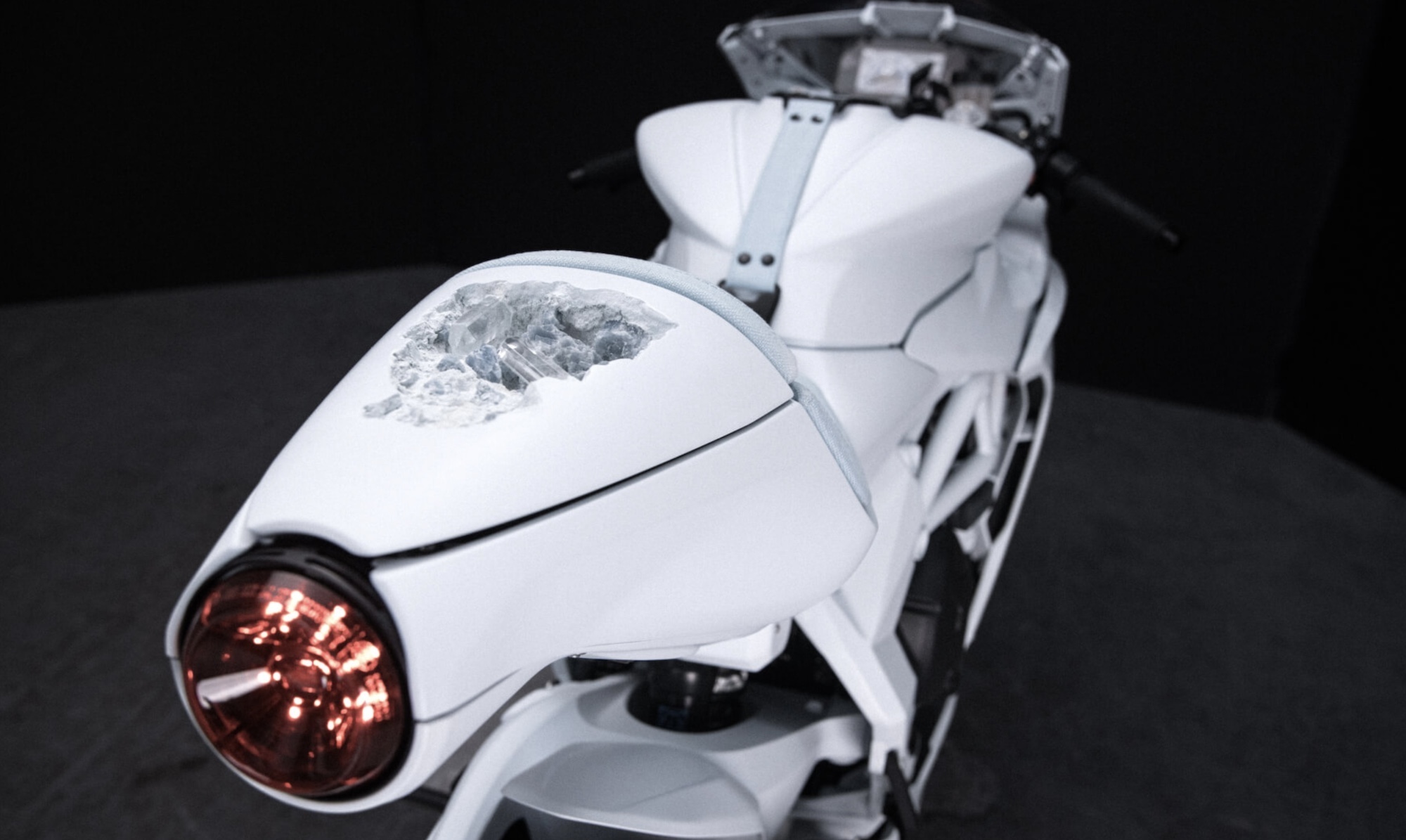 A back quarter view of the MV Agusta Superveloce Arsham.