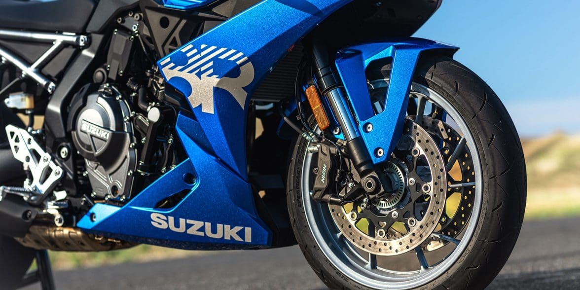 A lower view of Suzukis' GSX-8R.