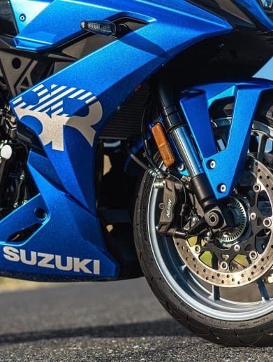 A lower view of Suzukis' GSX-8R.