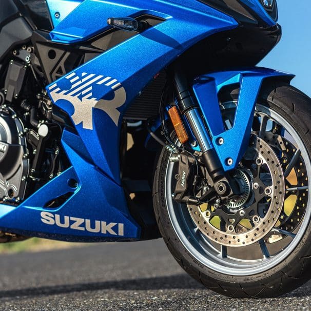 A lower view of Suzukis' GSX-8R.