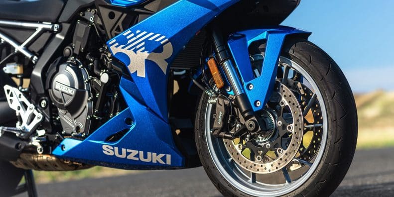 A lower view of Suzukis' GSX-8R.