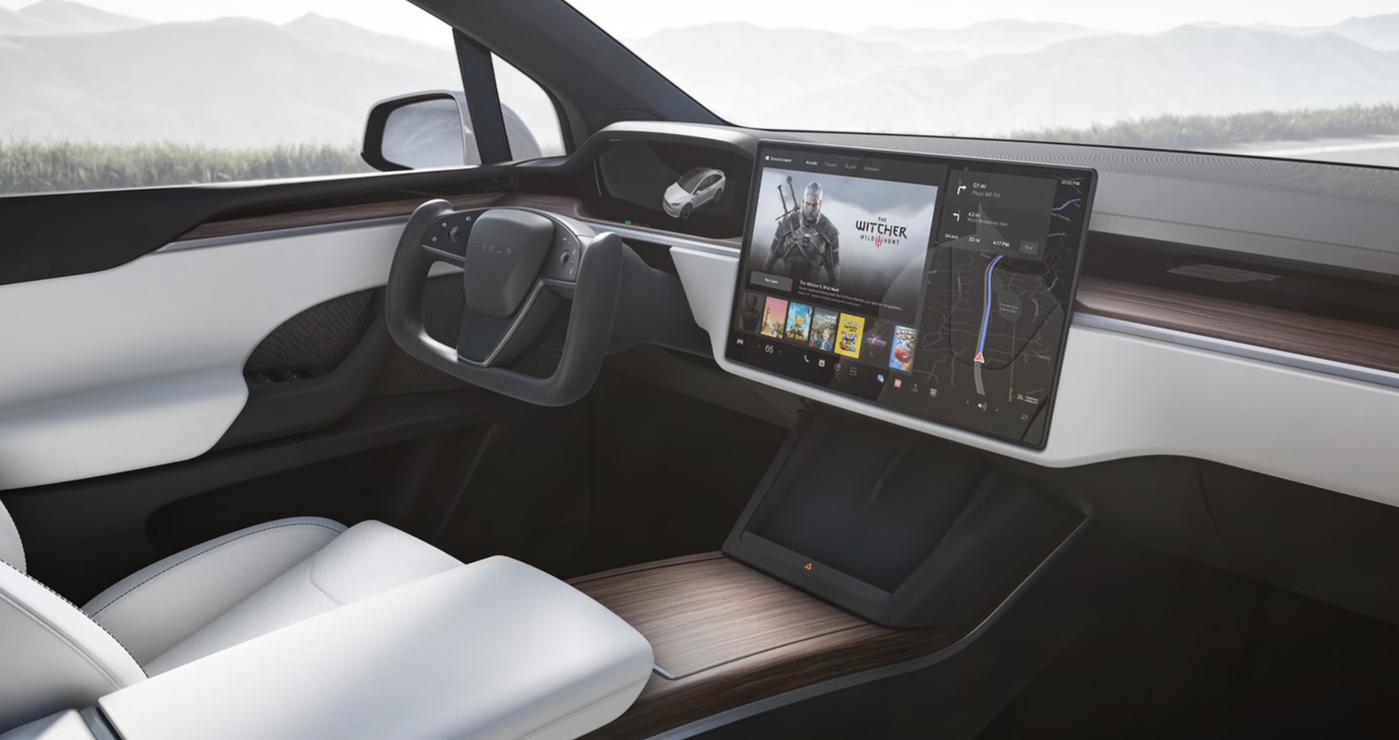 The interior of a Tesla Model S.