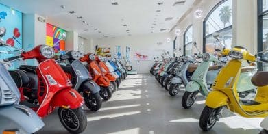 A Los Angeles Vespa dealership.