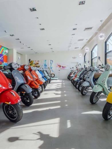 A Los Angeles Vespa dealership.