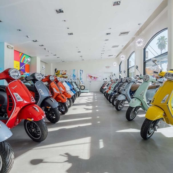 A Los Angeles Vespa dealership.