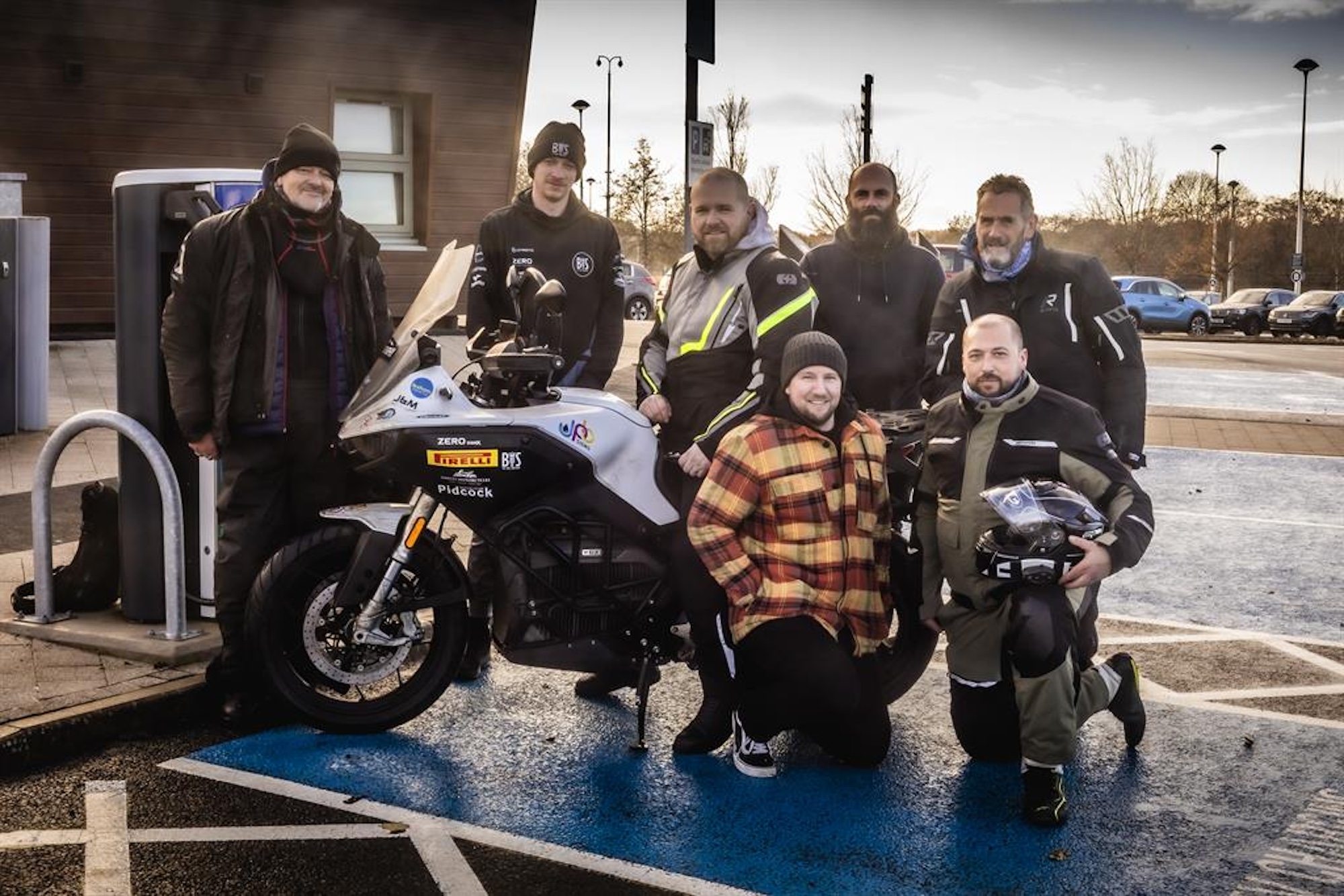 The group of riders who completed the Maudes Trophy on a DSR/X in shift. The following are in no particular order: Craig Carey-Clinch (National Motorcyclists Council - NMC - Executive Director), Martin Fitz-Gibbons (Motorcycle journalist and Visordown contributor), Andy Dalton (Former racer Curt Langan, Wheels Motorcycles), Matthew Drew (J&M Electrobikes), Macauley Perkins (The Bike Sanctuary), and Ben Grayson (The Bike Sanctuary). Media provided by ACU.