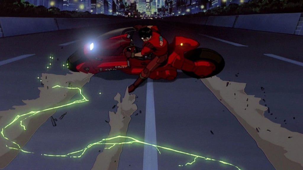 A view of a scene from the movie "Akira" (1988).