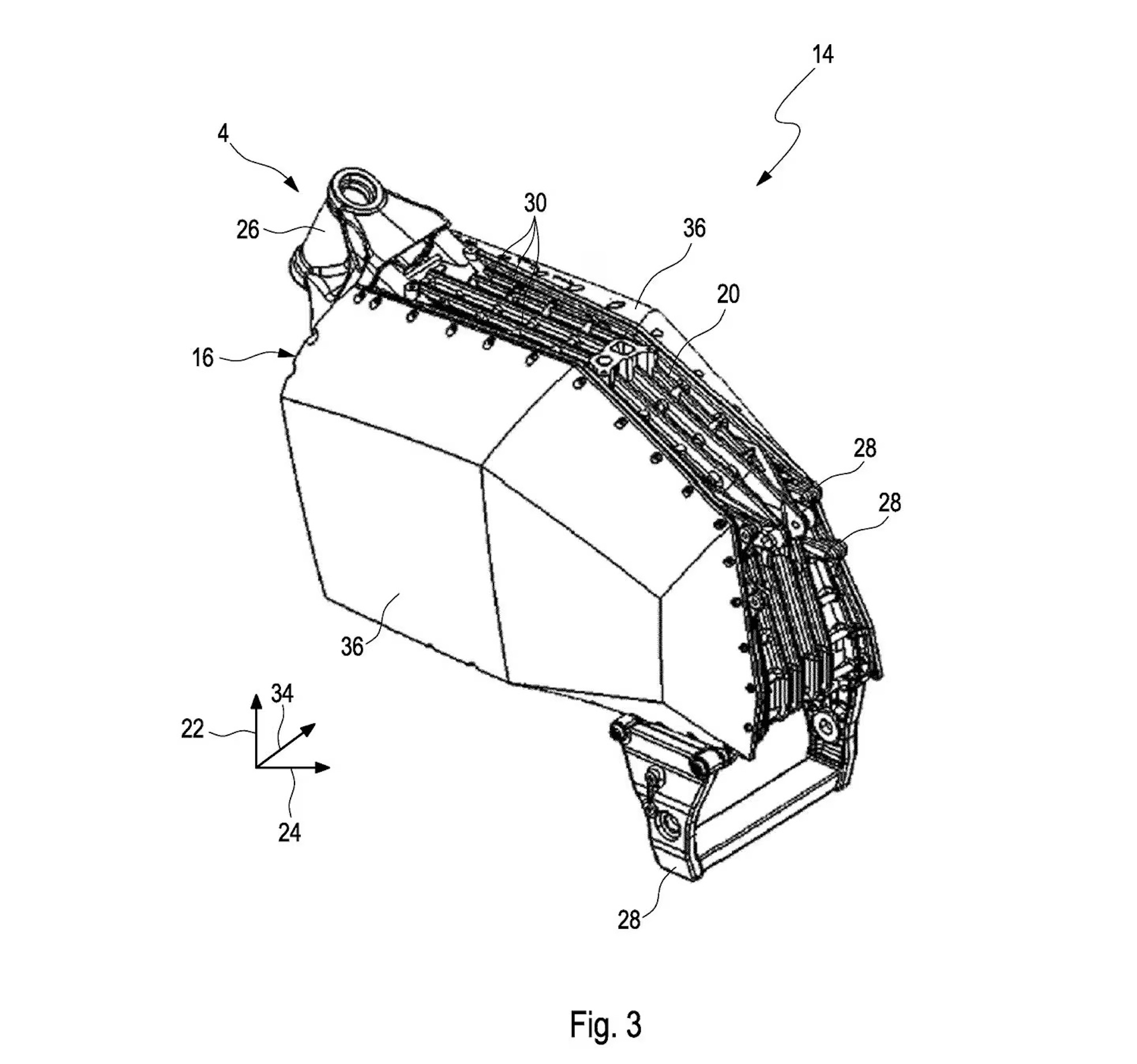 A view of a motorcycle frame concept.