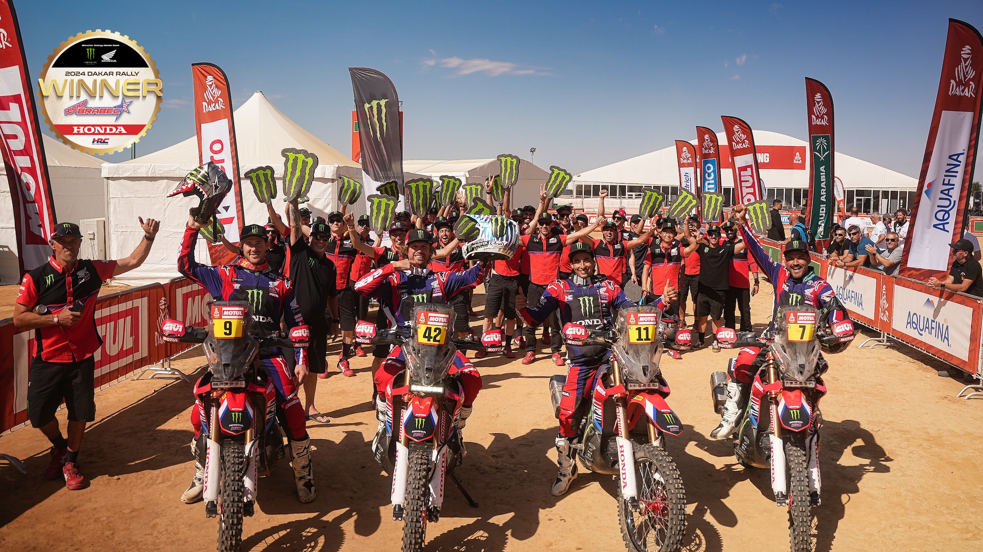 The top three racers from the 2024 Dakar Rally.