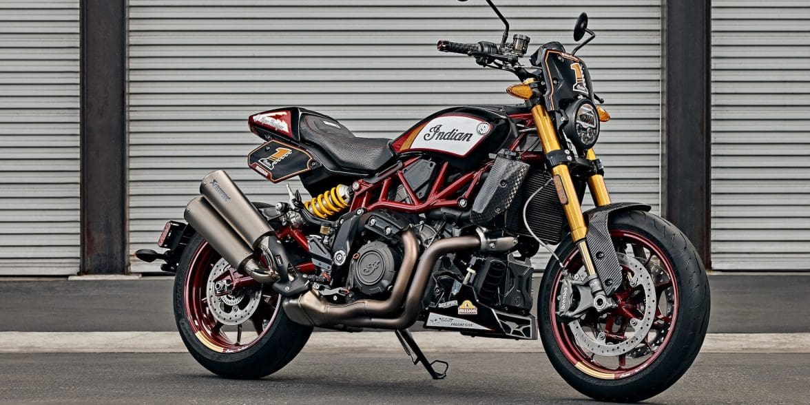 A side view of a motorcycle.