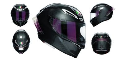 A series of angles of a motorcycle helmet.