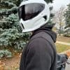 Side profile of the Defender Motorcycle Hoodie