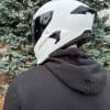 Rear close Up of the Defender Motorcycle Hoodie hood