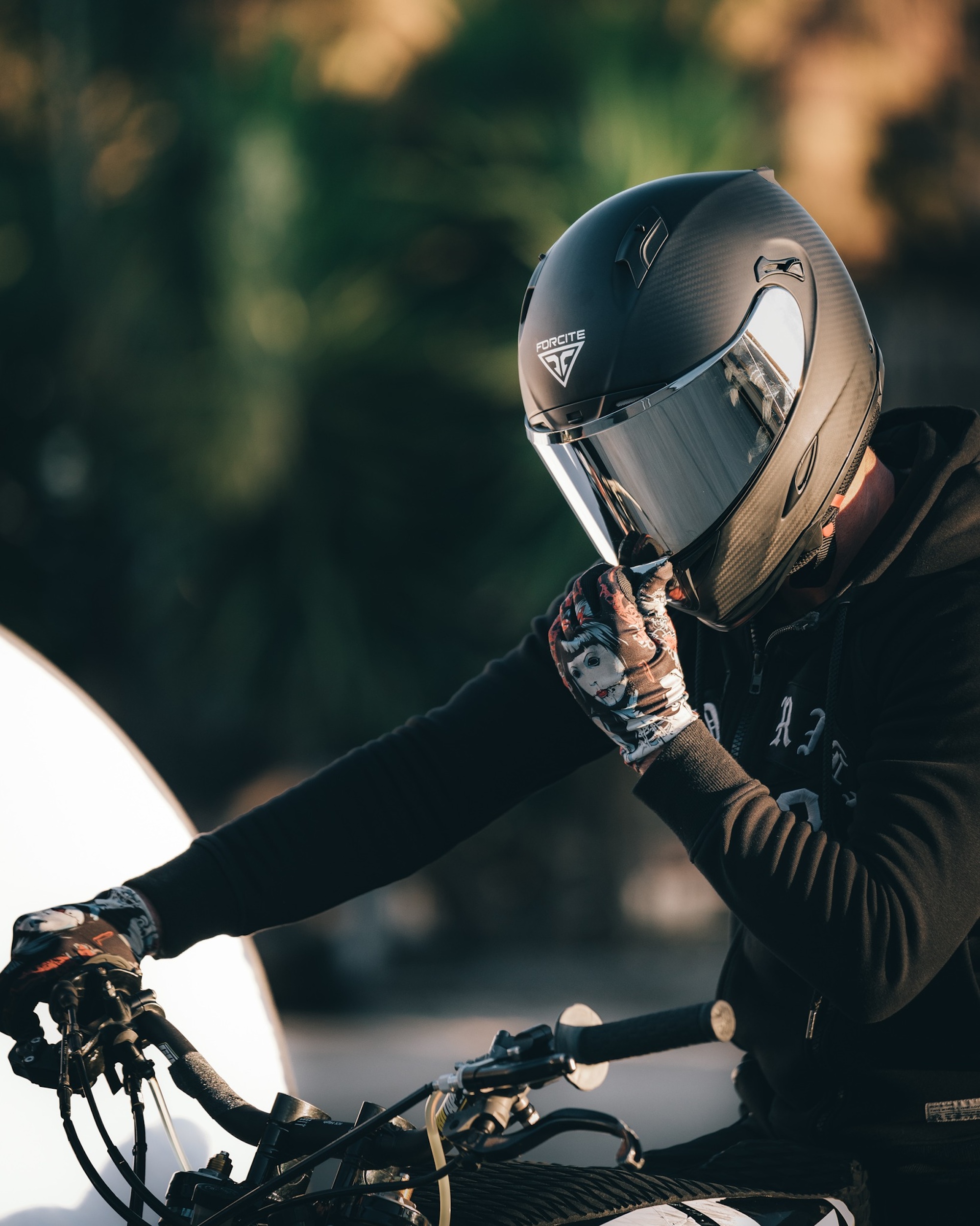 A rider with a Forcite helmet.