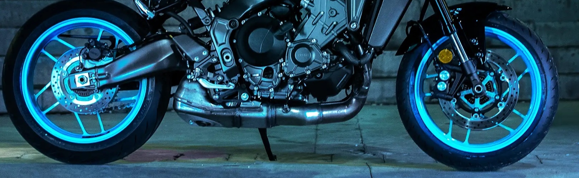 The bottom portion of Yamaha's MT-09.