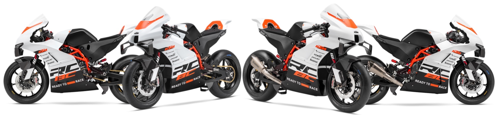 Multiple angles on a supersport motorcycle.