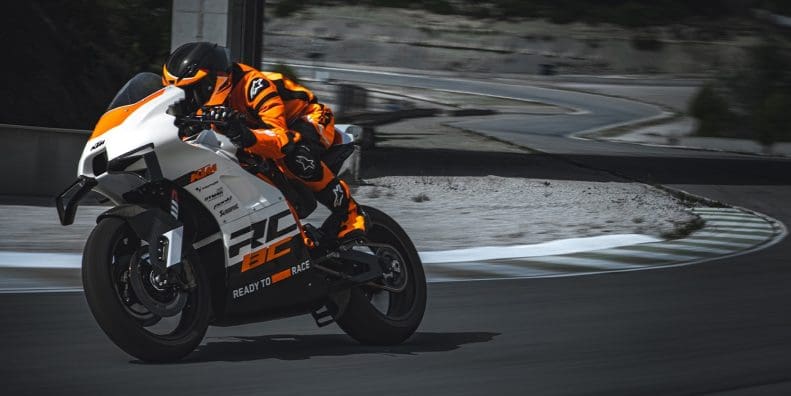 A racer on a supersport motorcycle.