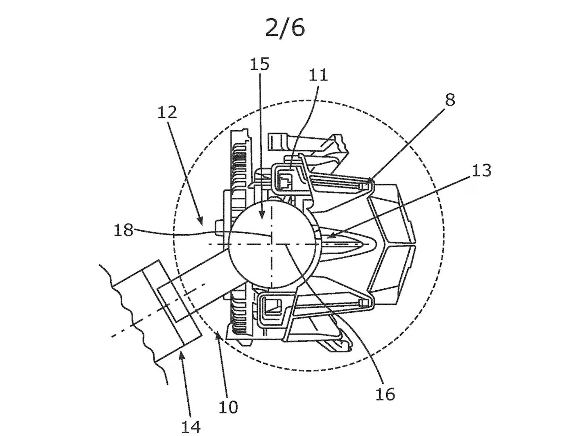Blueprints of an adaptive motorcycle headlight using gimbal technology.