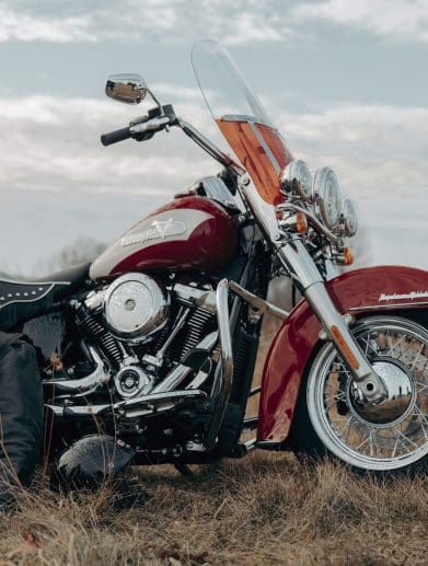 A side view of a motorcycle.