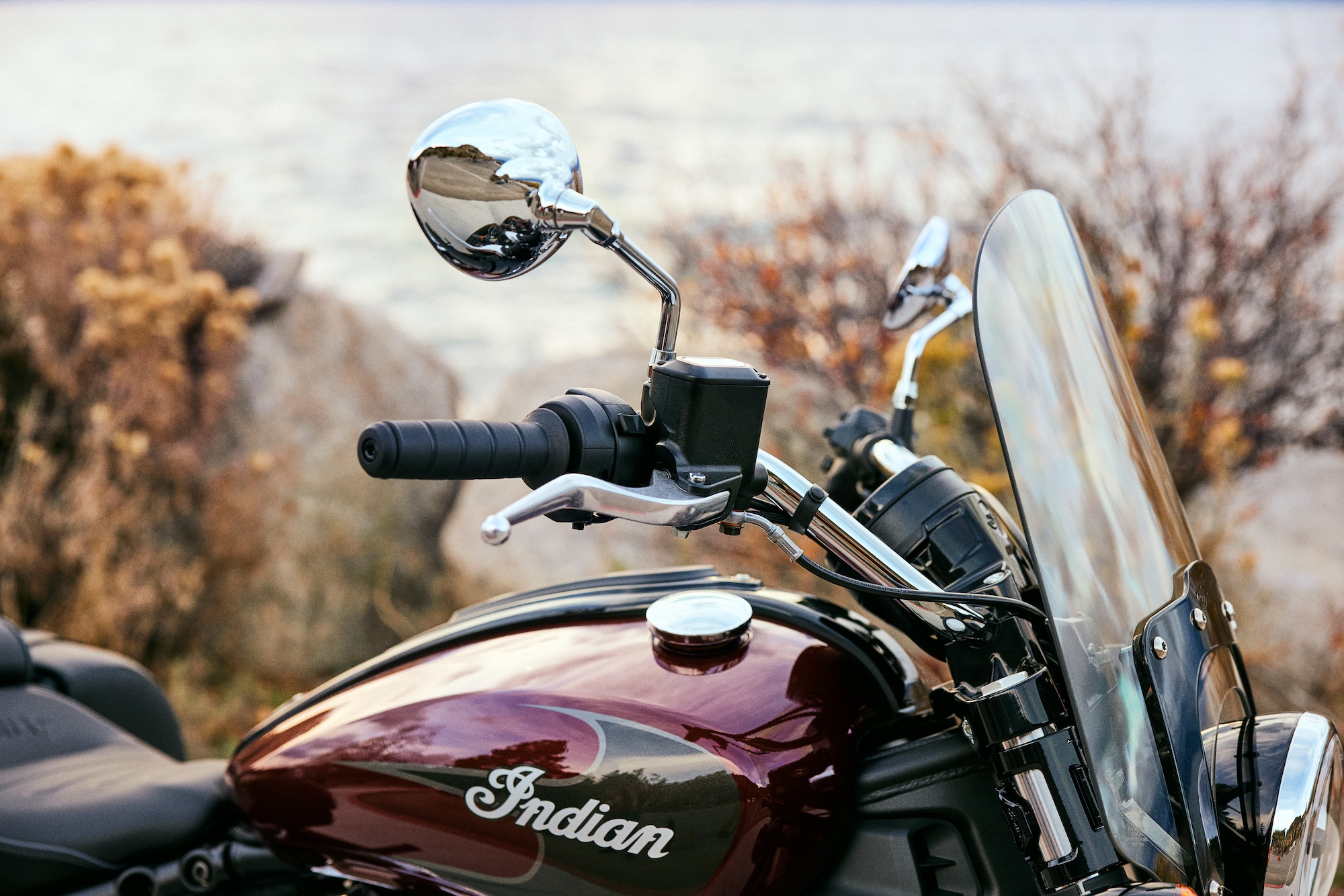 A motorcycle windscreen.