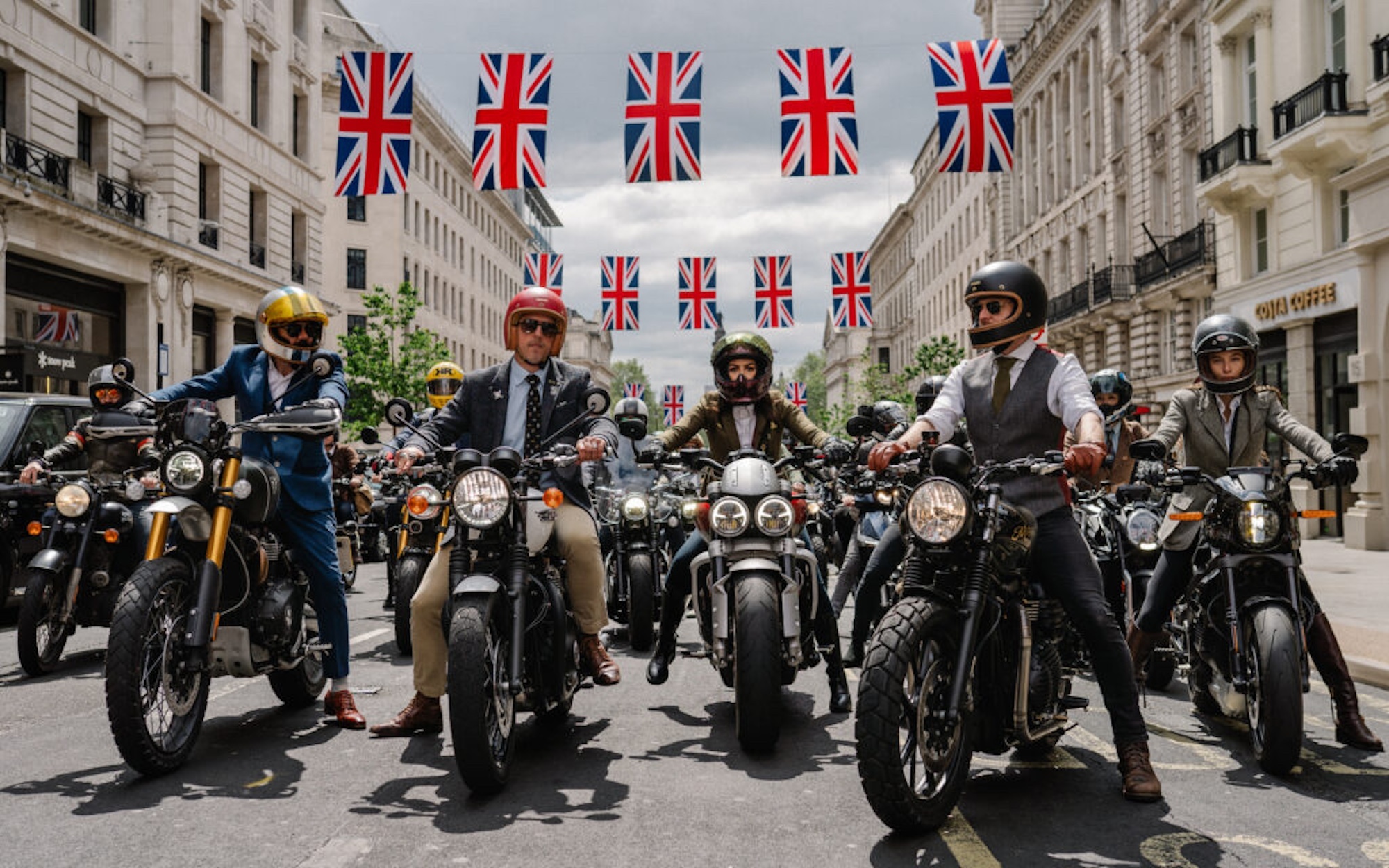 A group of British motorcyclists.