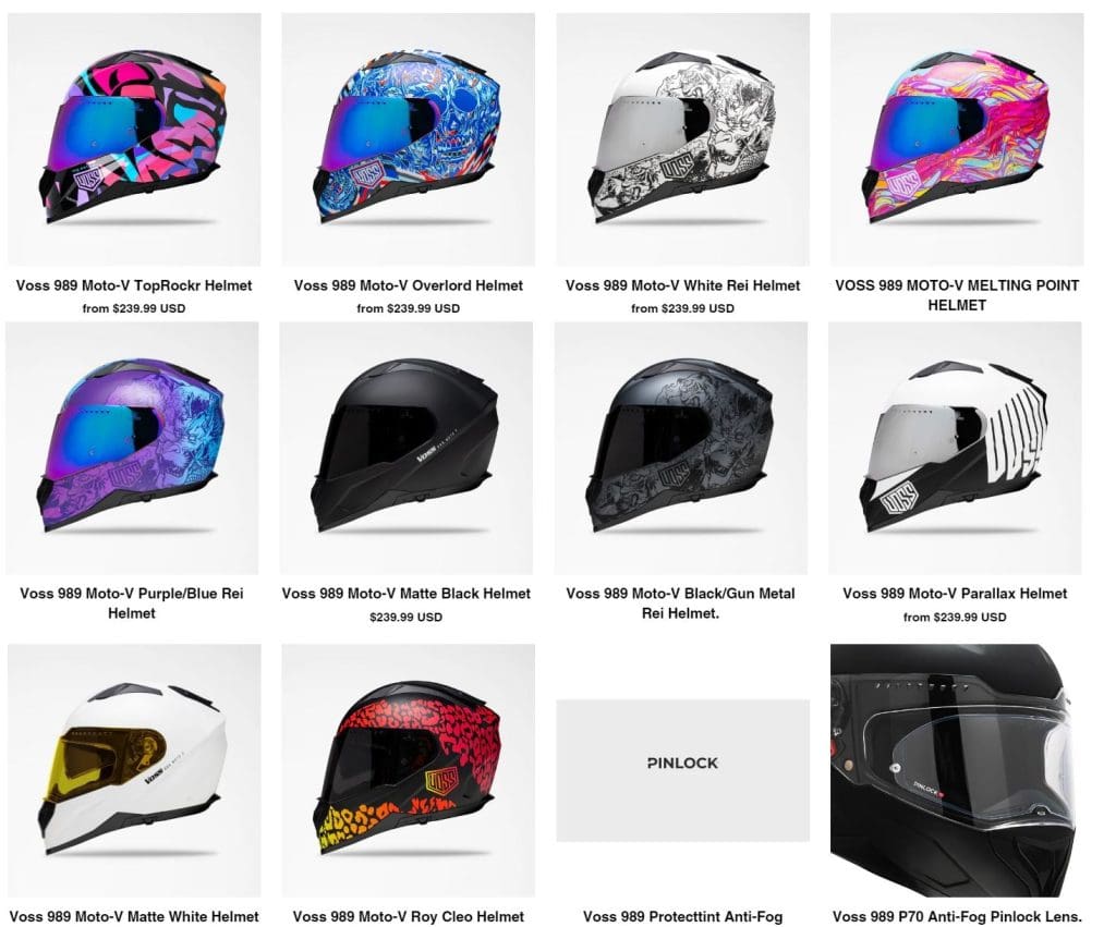 VOSS 988 MOTO-1 Matte Black Helmet