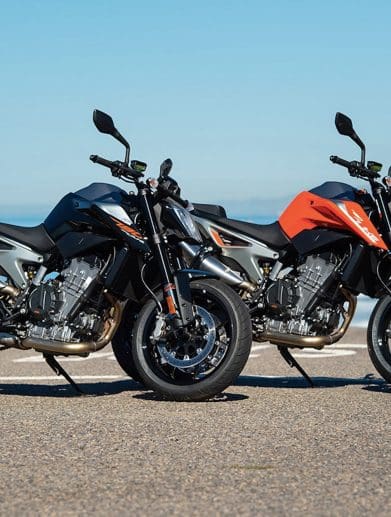 A view of KTM's 790 Duke and 790 Adventure.