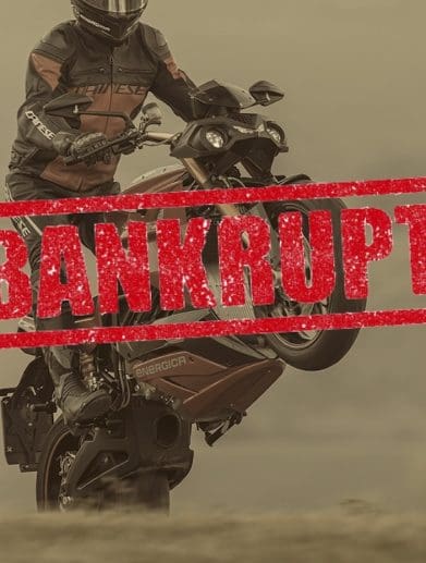 A view of the Energica Ego showing that the company is filing for bankruptcy.