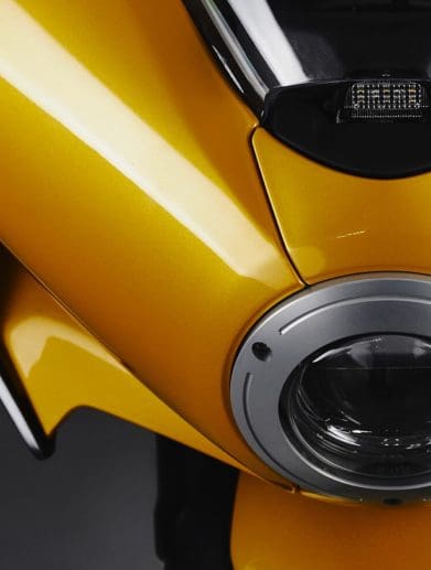A view of an MV Agusta motorcycle.