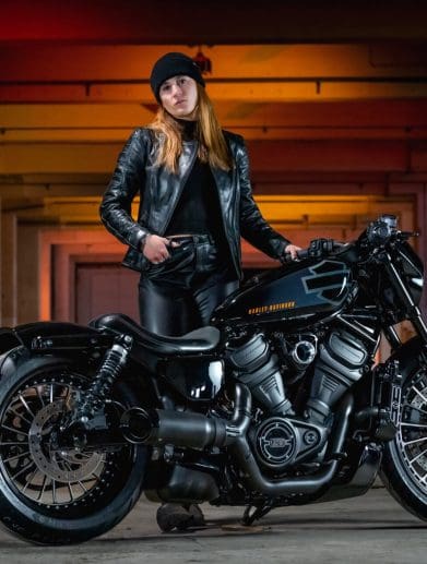 A Harley Davidson motorcycle.
