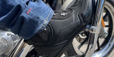 Cortech Sport Lite Boots rested on harley davidson sportster.