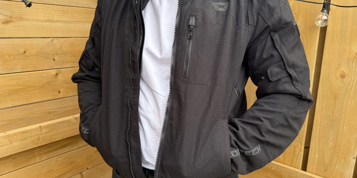 Front facing picture of the Cortech Versa-Flo Jacket with the zipper open