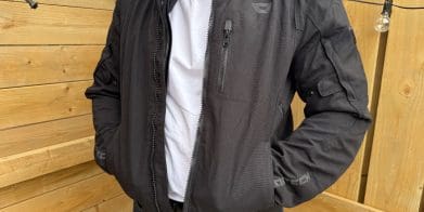 Front facing picture of the Cortech Versa-Flo Jacket with the zipper open