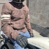 motorcycle rider sitting on harley davidson wearing Joe Rocket Classic 92 Leather Jacket