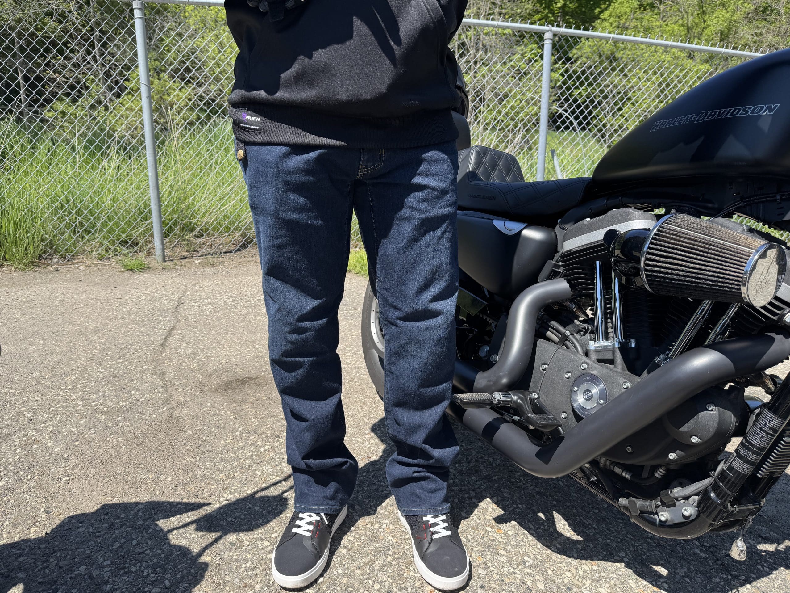 Front view of the Klim K Forty 2 Stretch Denim Jeans