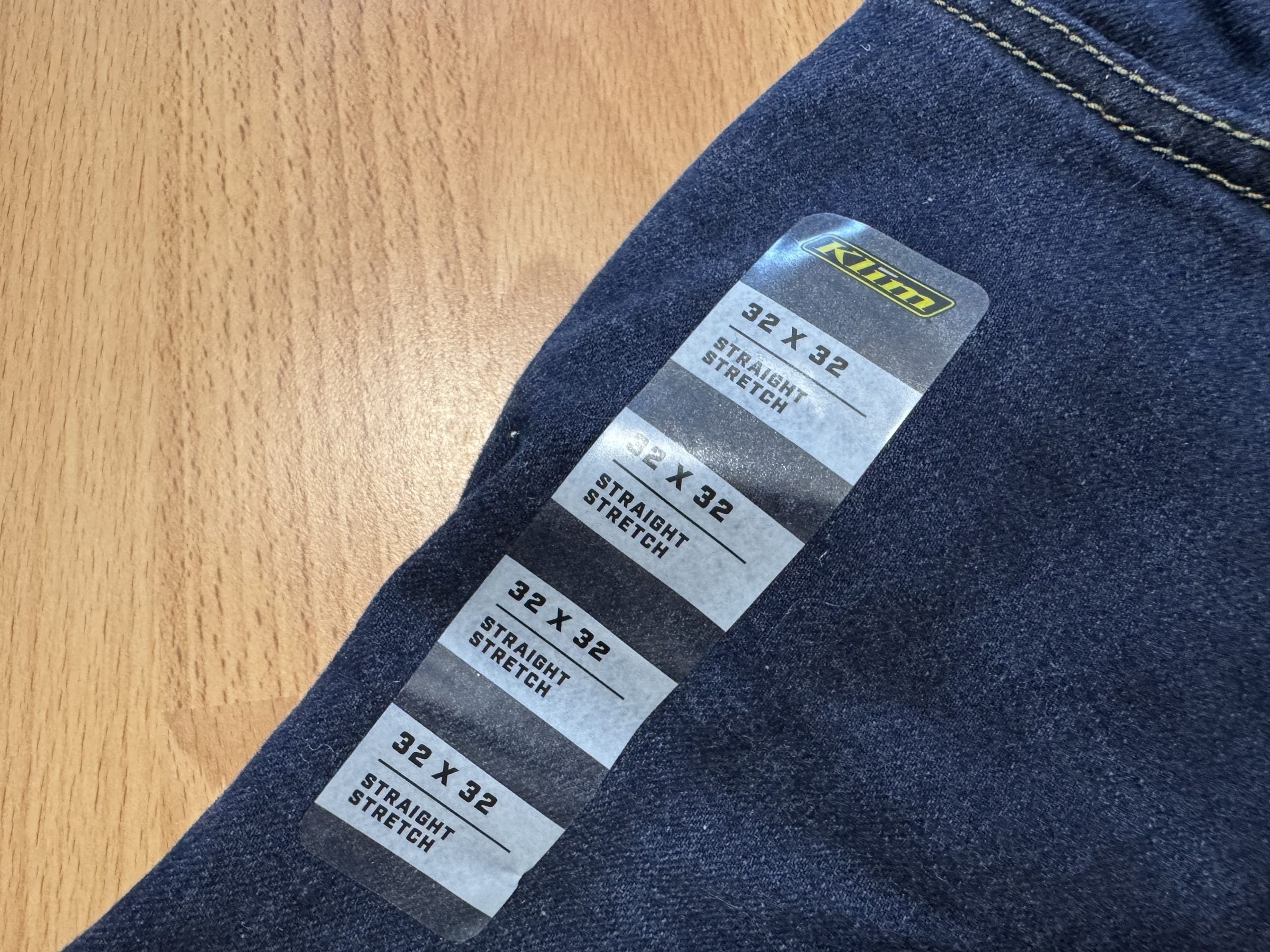 Close up photo of the sizing tag on the K Forty 2 pants