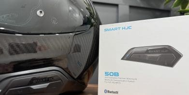 Sena SMART HJC 50B box and installed on a helmet