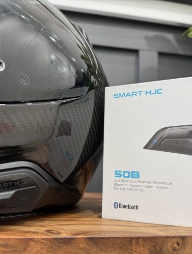Sena SMART HJC 50B box and installed on a helmet