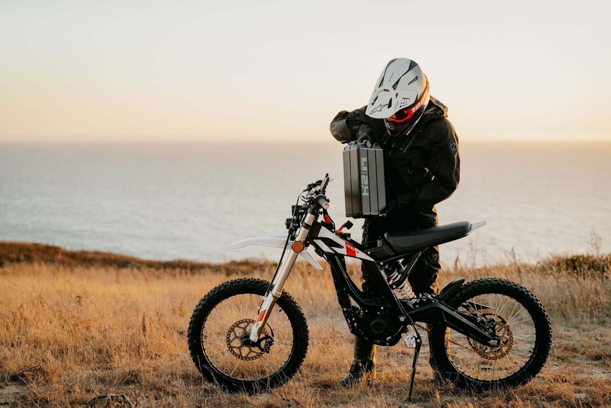 A view of ZERO's electric motorcycle.