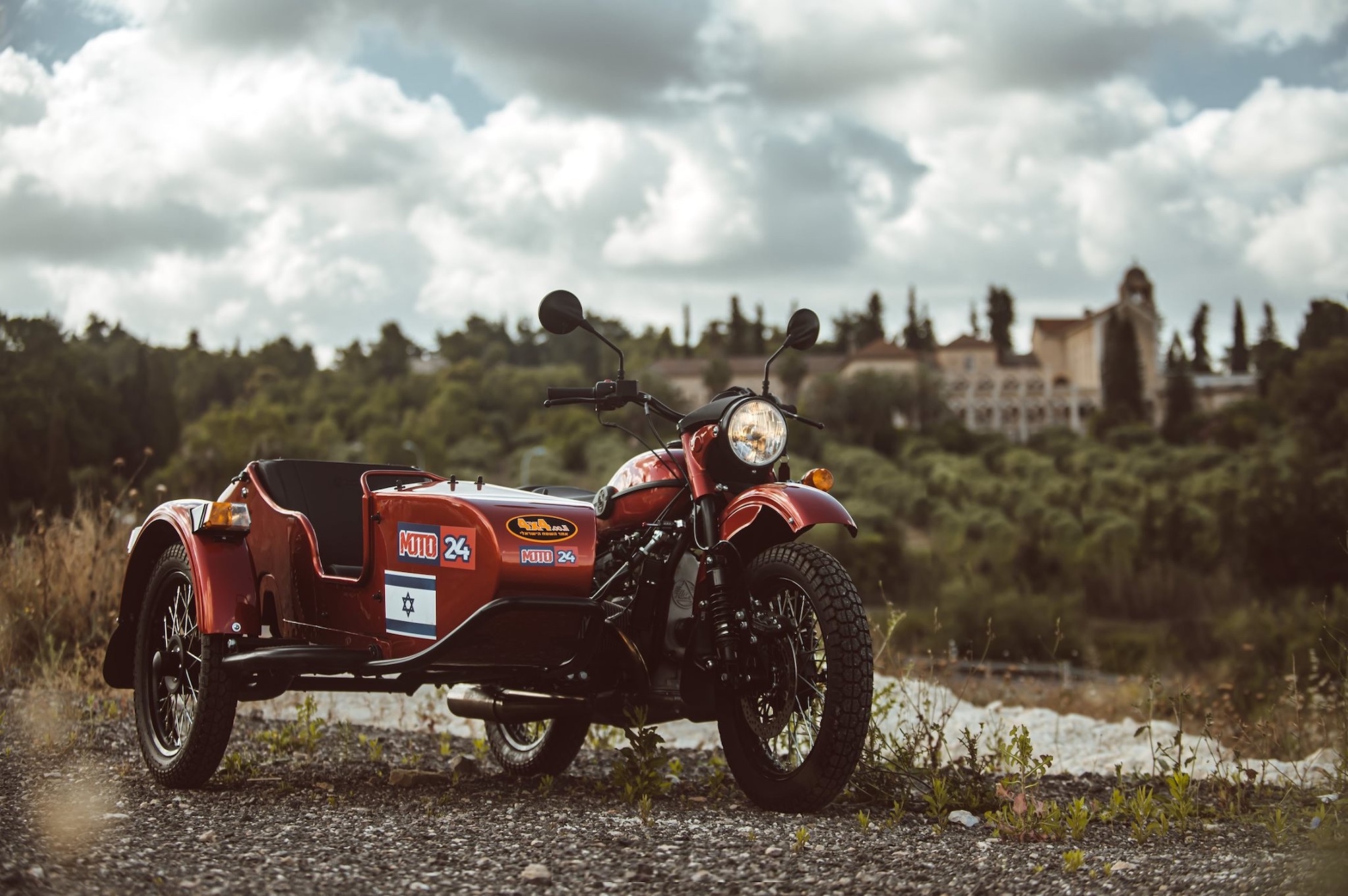 A view of a Ural sidecar.